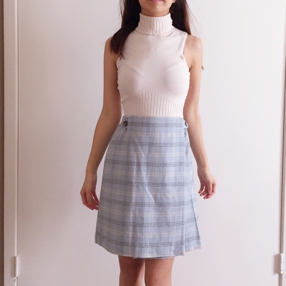 LOFT Dresses & Skirts - Ann Taylor Loft baby blue wool wrap skirt.